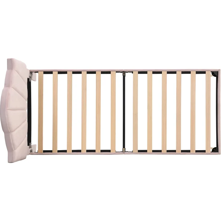 Polsterbett 160×200 cm aus Leinen-Stoff mit LED-Beleuchtung, Schubladen und Matratze, grau – Bild 7