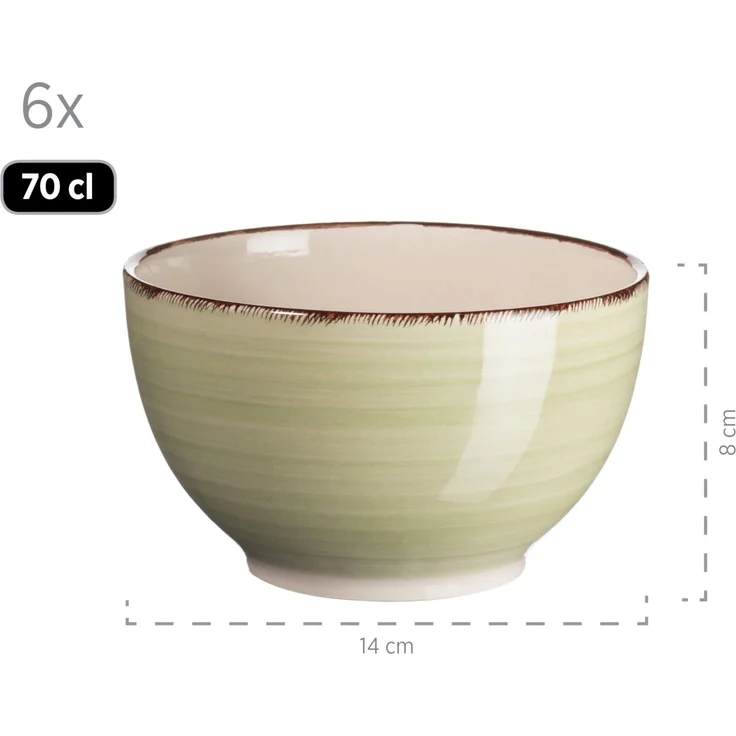 Mäser 931616 Kombiservice Lumaca für 6 Personen, Steingut, grün (1 Set, 30-teilig) – Bild 4