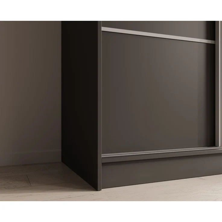 Schiebetürenschrank Schrank ALFA in Schwarz- Tür Applikation Silber 200x215x61 cm – Bild 2