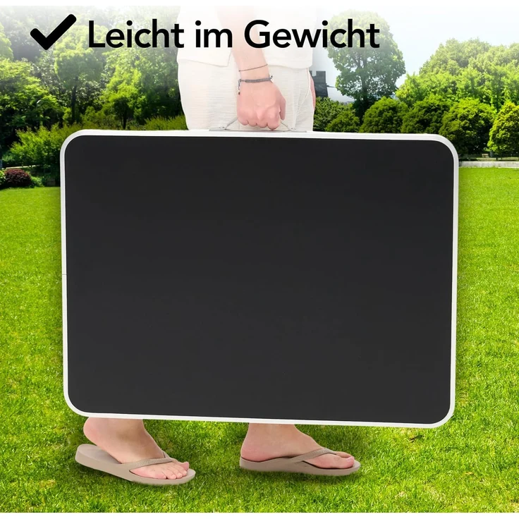 Brixy Campingtisch - klappbar - Gartentisch - 80x60x70 cm - Außen/Innen - Tragegriff - Kompakt - Aluminium - Schwarz – Bild 5