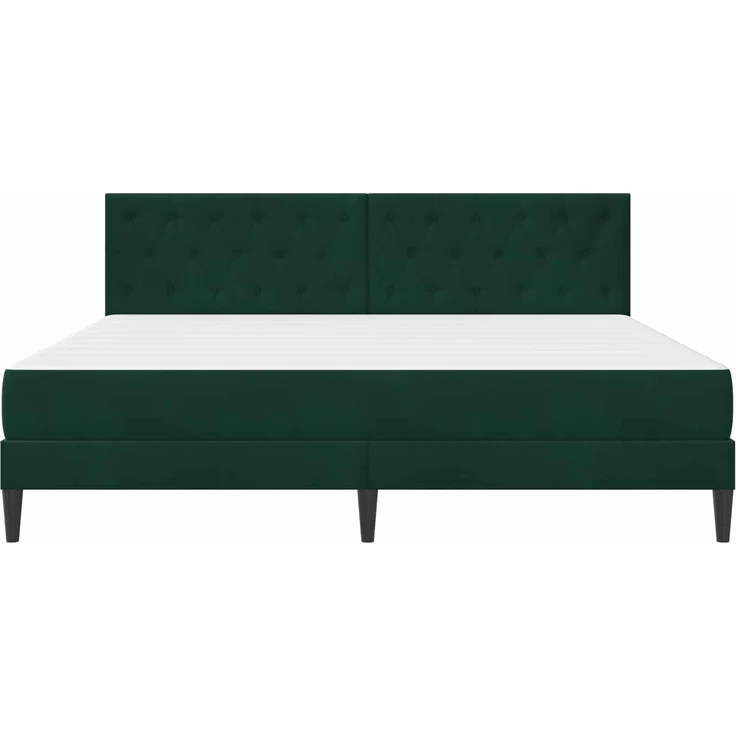 vidaXL Bettgestell mit Matratze Dunkelgrün 200x200 cm Samt 3415074 – Bild 6