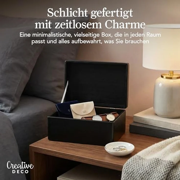 Creative Deco Holzkiste mit Deckel Groß Erinnerungsbox Baby Holzbox 30 x 20 x 14 cm, mit Scharnieren – Bild 7