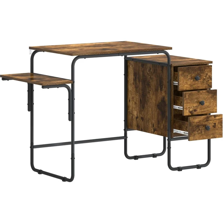 vidaXL Schreibtisch mit Stauraum Räuchereiche 120 x 50 x 75 cm 8007998 – Bild 3