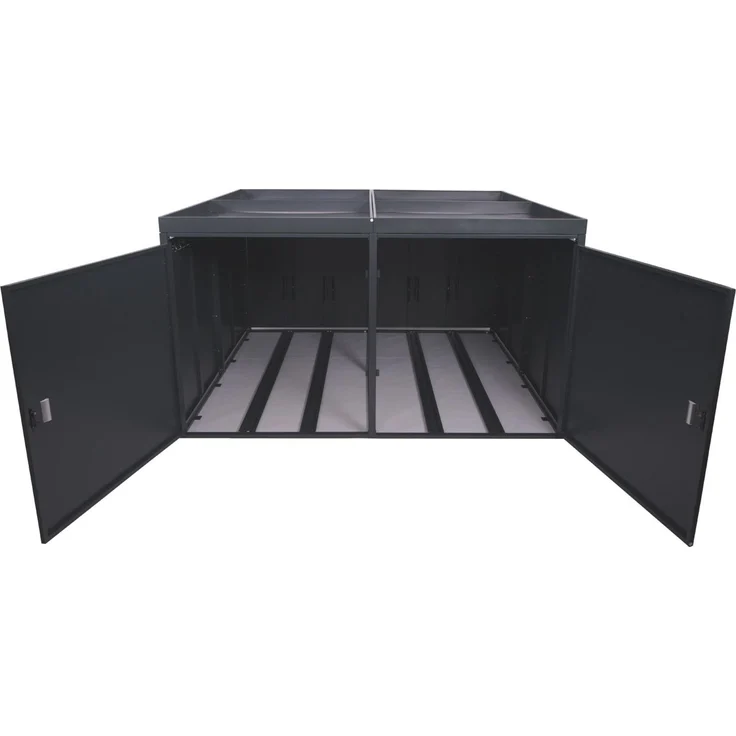 Mendler 'HWC-L56b' 4er-Fahrradgarage mit Pflanzkasten, verzinkter Stahl Anthrazit, 126 x 220 x 210cm – Bild 7