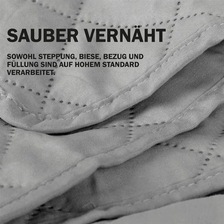 Sesselschoner ( Grau ) gesteppt - 190x165 cm - Sesselauflage mit Armlehnen und Taschen - Sesselüberwurf ÖKO-Tex Schoner für Sessel - Überwurf – Bild 5