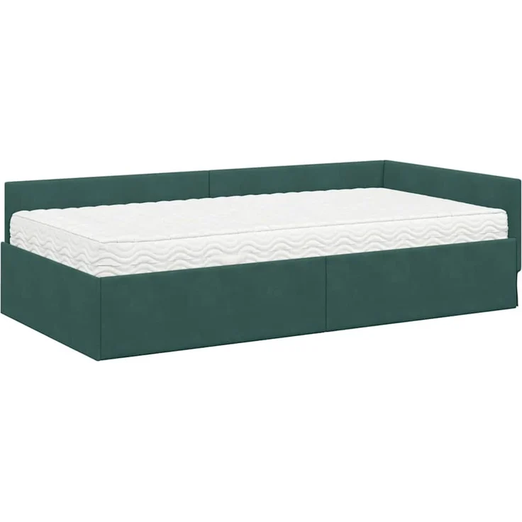 vidaXL Eckbettgestell mit Matratze Sonstiges 2 pcs Grün Samt 3393626 – Bild 4