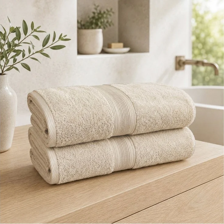 OTTO home Badetücher Finnja, 2 Premium Duschtücher, 550 gr/m², 70x140cm, Frottier (2-St), 100% Baumwolle, unifarben, weich & flauschig, 5 Jahre Garantie – Bild 2