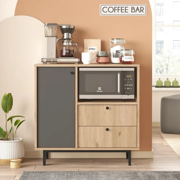Skye Decor 'LAT1-SA' Mehrzweckschrank, Eiche / Anthrazit, 88 x 85 x 35,5 cm