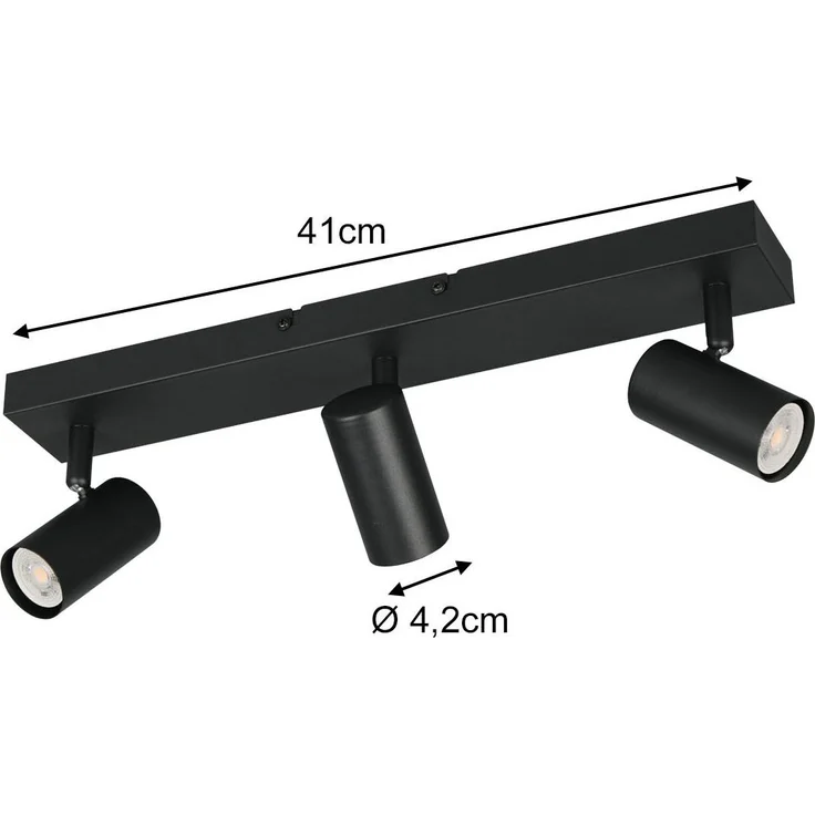 Deckenstrahler TARYN Schwarz 3-flammig, Breite 41cm – Bild 4