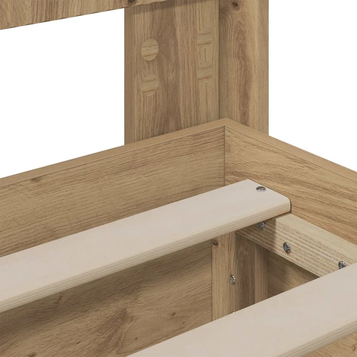 vidaXL Bettgestell mit Stauraum und Kopfteil Artisan-Eiche 3445803 – Bild 8