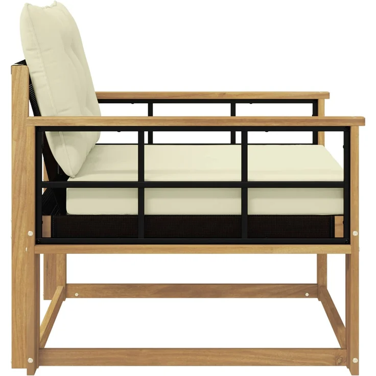 vidaXL Outdoor-Sofagarnitur Massives Akazienholz und Textilene Weiß 3439068 – Bild 6