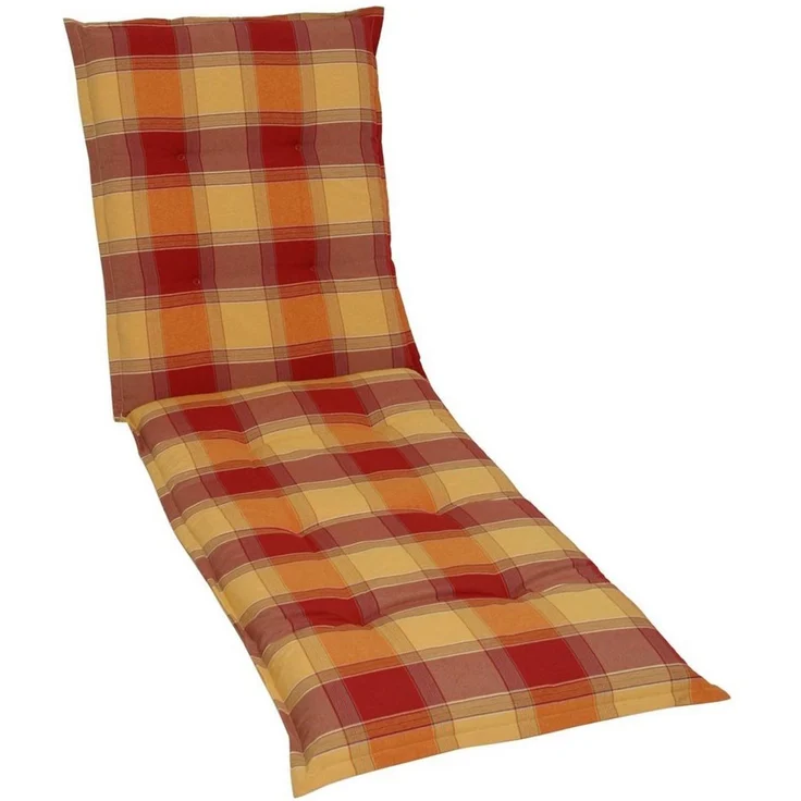 GO-DE Liegenauflage 190 x 60 x 8 cm rot kariert Auflage Polster Kissen Rollliege – Bild 5