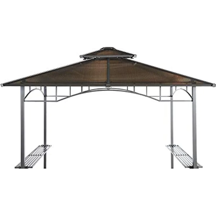 GRASEKAMP Ersatzdach Hardtop BBQ Pavillon 1,5x2,4m aus Polycarbonat, wasserabweisend, braun