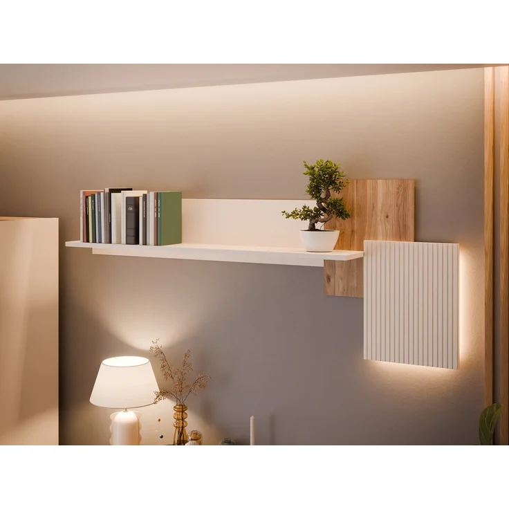 FORTE Wandboard Oak Square, Beleuchtung, zweifarbig, einfache Montage – Bild 2