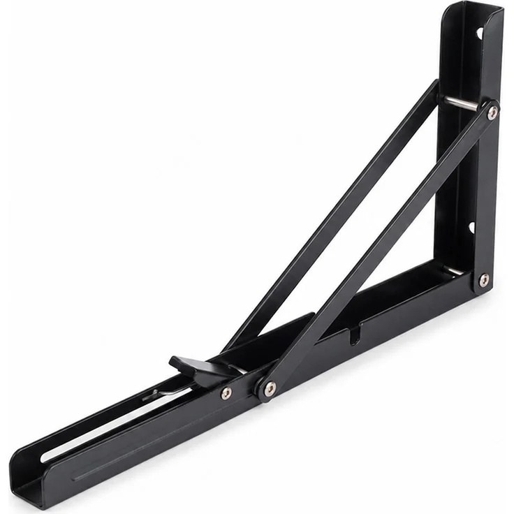 Klappbare Edelstahl-Wandkonsole für Mikrowelle und Regalböden, Schwarz, 32 x 18 x 10 cm – Bild 1