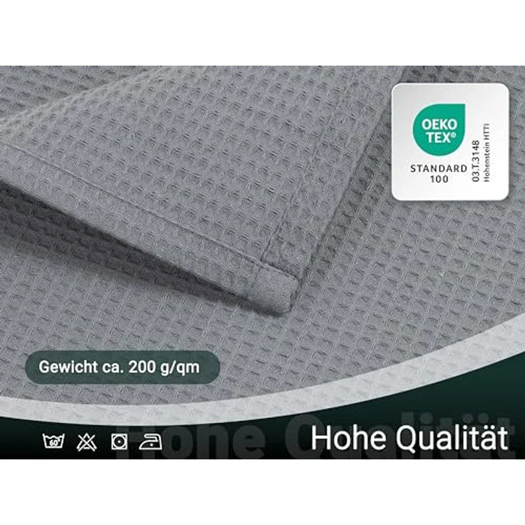 Zollner Kuscheldecke, Grau, 150x200 cm, 100% Baumwolle, Oeko-Tex® Standard 100, waschbar bis 60°C – Bild 5