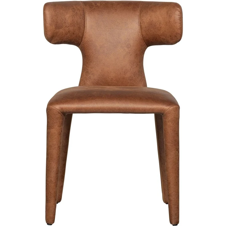Esszimmerstuhl Permit Lederoptik, modern gepolstert, Cognac Braun, komfortabler Sitz für Dein Esszimmer – Bild 2