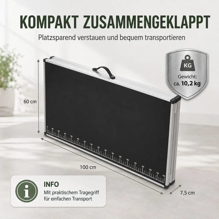 Tapeziertisch Alu Flohmarkttisch 300x60 cm Klapptisch klappbar mit Messskala – Bild 5