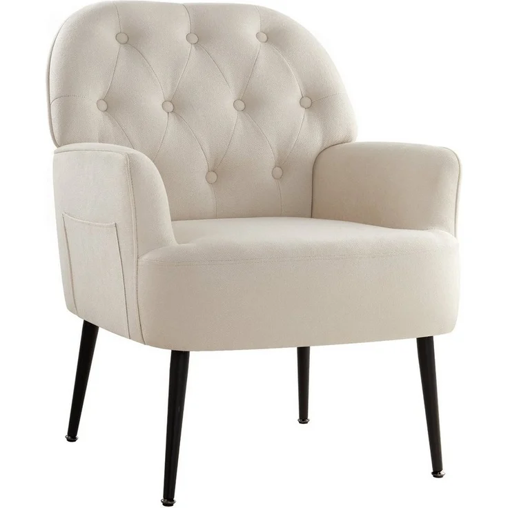 Intimate WM Heart Sessel Einzelsessel, Retro Fernsehsessel mit Metallbeinen, Samt Loungesessel mit Armlehne für Schlafzimmer Wohnzimmer – Bild 1