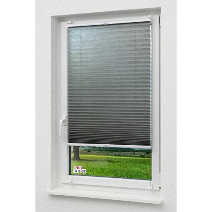 LYSEL® Plissee Klemmen Anthrazit, blickdicht, HxB 130x45cm – Bild 5