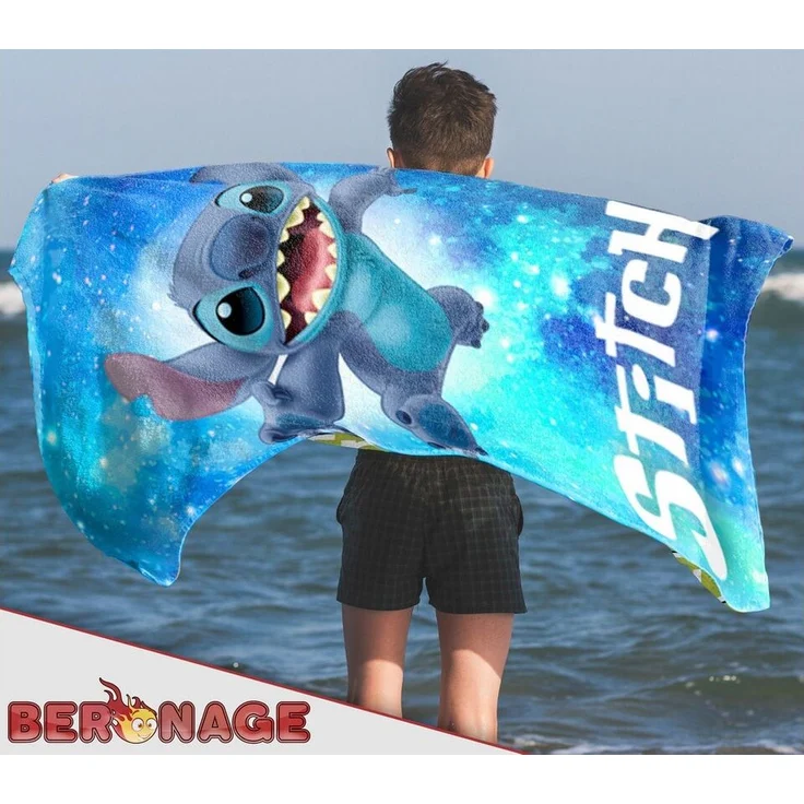 BERONAGE Strandtuch Lilo & Stitch Badetuch Out of The World 75x150 cm, (1-St), Frottee in Velours-Qualität – Bild 3