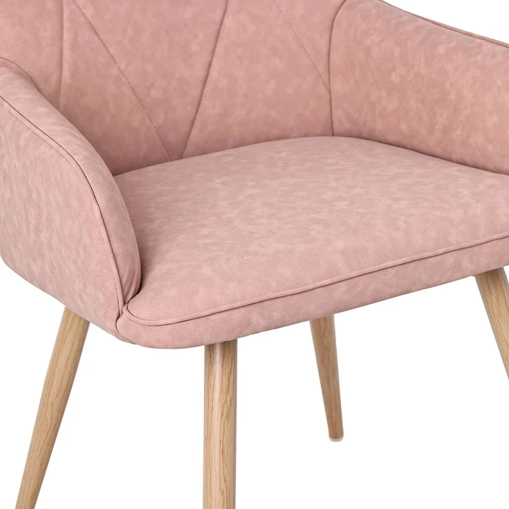 HOMAVO Esszimmerstuhl 4 Stück mit Armlehnen Lederlook Pink 57x62x87cm, YZ3 – Bild 7