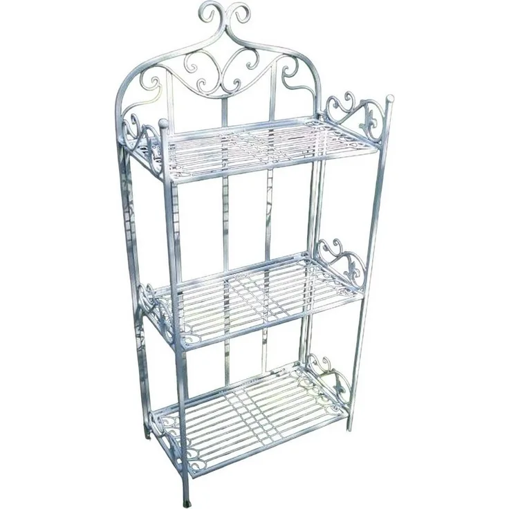 Deko-Impression Standregal Eisenregal Wandregal Standregal 3 Böden Eisen, weiss, Landhaus, 1-tlg.