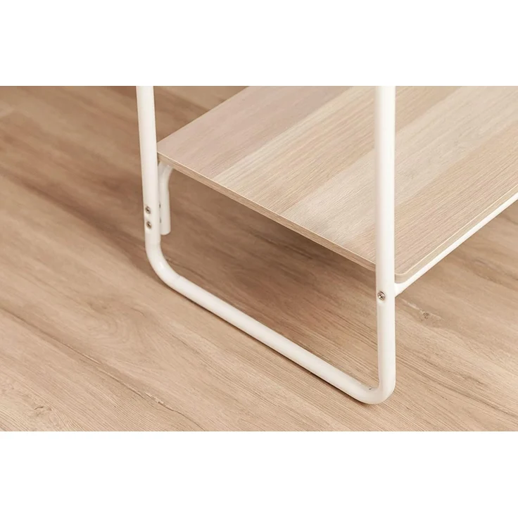 Iris Ohyama Kleiderständer mit Holzregalen, 4 Ebenen, Weiß, Modernes Design, Robuster Rahmen, rutschfest, Für Schlafzimmer, Studio, Schrank, Kleidung & Schuhe, Wäscheständer, Einfacher Aufbau, PI-B3 – Bild 5