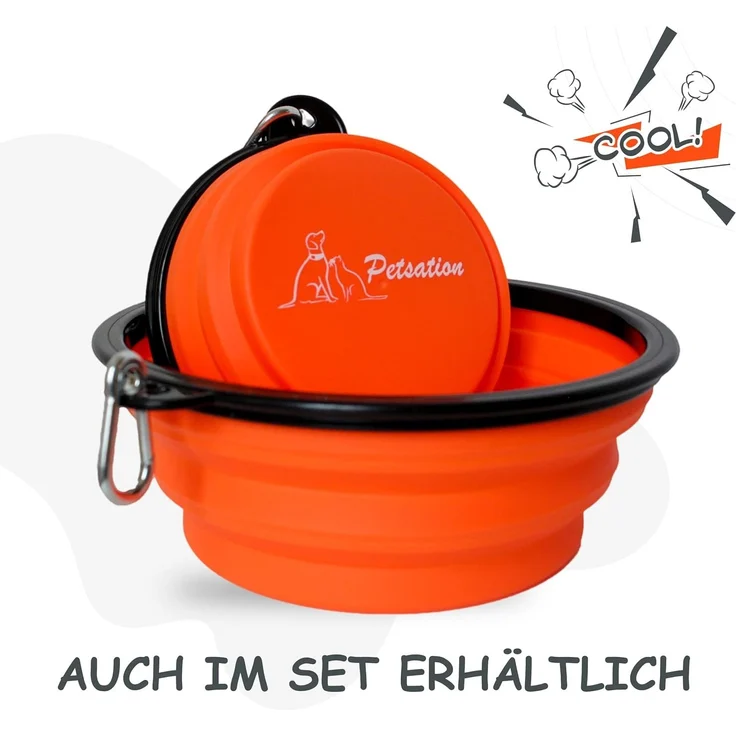 PETSATION Hundenapf faltbar (2x350 ml), Silikon rosa – Bild 7