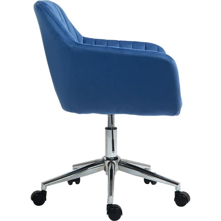 SVITA Bürostuhl OLIVER, Schreibtischstuhl, Drehbar, Höhenverstellbar, Samt, Blau – Bild 2