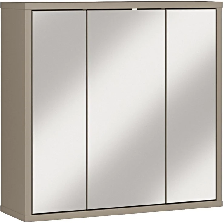 Badezimmerspiegelschrank >ALICE SPRINGS< in Taupe / Spiegel - 74,5x72x23,8cm (BxHxT) – Bild 4