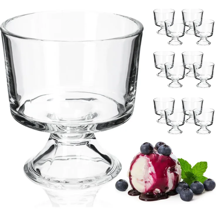 KADAX 12x Eis-Dessertbecher 280 ml Eisbecher-Set aus Glas