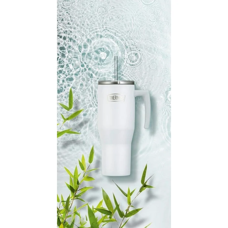 THERMOS Refreshing Isolier-Trinkbecher mit Strohhalm white mat 1,1 – Bild 2