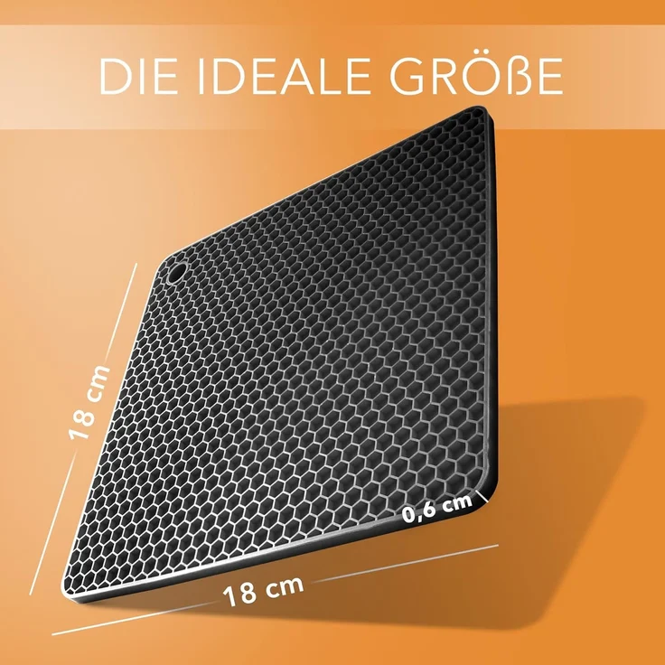 AVANA Topfuntersetzer Silikon Untersetzer Multifunktional Pfannenuntersetzer Topflappen, Zubehör für Töpfe, Pfannen, Auflaufformen, 4er Set, Hitzebeständig, Wabenmuster, Schwarz – Bild 3