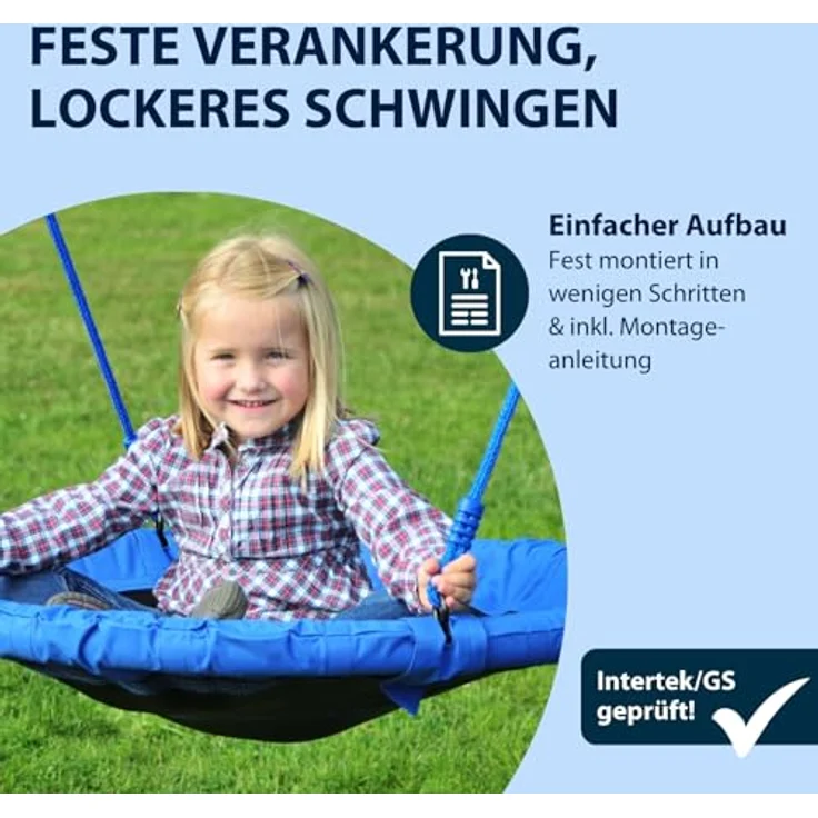HUDORA höhenverstellbare Nestschaukel, 90-110 cm, Blau – Bild 6