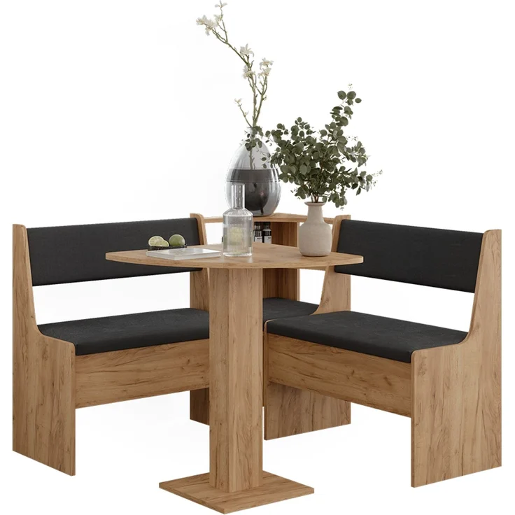 Vicco 'Roman' Eckbankgruppe mit Tisch, Goldkraft Eiche/Anthrazit, 120 x 120 cm – Bild 6