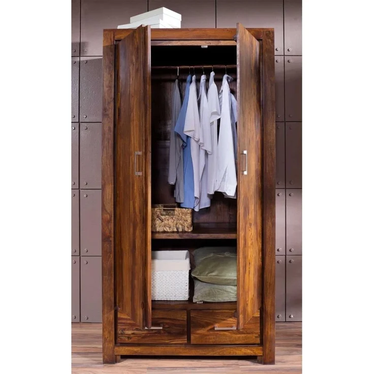 Garderobe Sheesham 100x61x200 braun lackiert METRO LIFE #117 – Bild 7