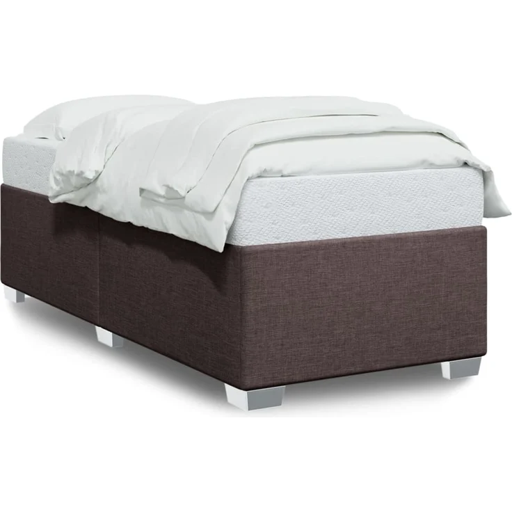 vidaXL Bettgestell ohne Matratze Dunkelbraun 100x200 cm Stoff 3284453 – Bild 1