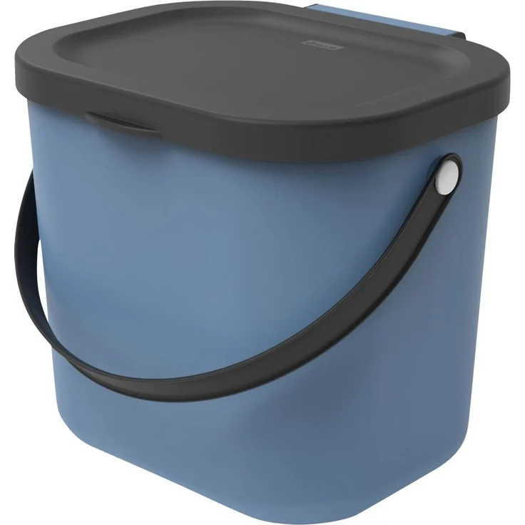 Rotho 'Albula' Biomülleimer mit Deckel, Kunststoff (BPA-frei), 6 Liter, Blau – Bild 3