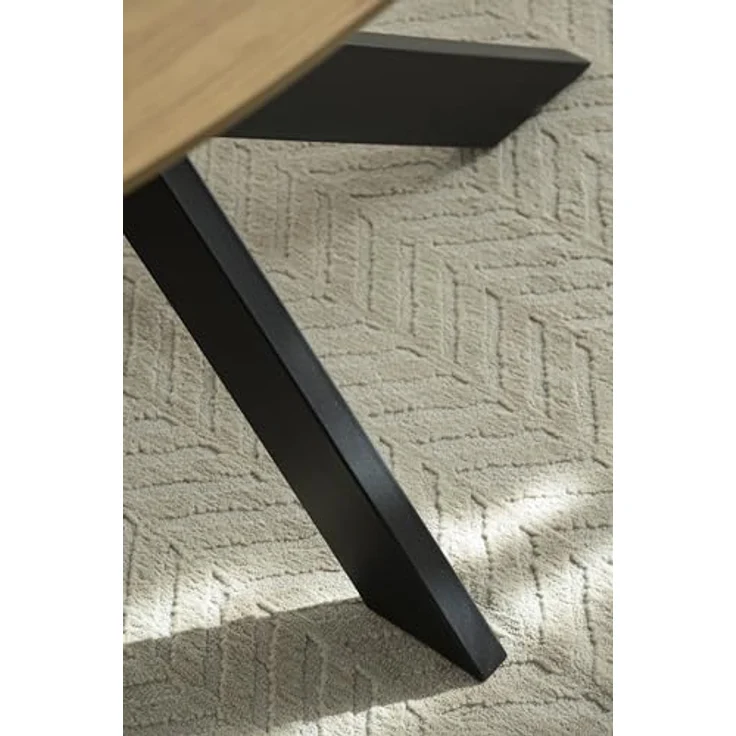 byLIVING Ausziehbarer Esstisch Nevada 140x90 cm, erweiterbar auf 180 cm Mittelauszug Butterfly Funktion, Ovaler Tisch Esszimmer, Eiche Optik, Metallfuß Schwarz stabil, Maße: 140-180 x 90, H 75 cm – Bild 8