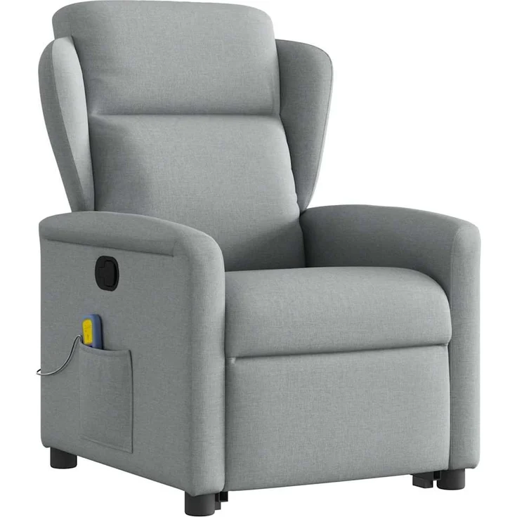 vidaXL Massagesessel mit Aufstehhilfe Hellgrau Stoff 3303144 – Bild 3