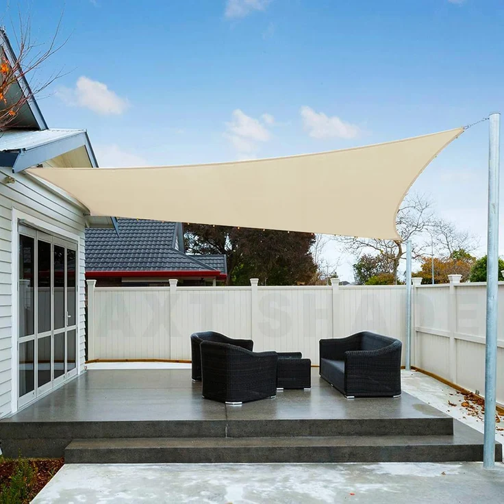 AXT SHADE Sonnensegel Wasserdicht Rechteckig 2,5x3 m Wetterschutz Sonnenschutz PES Polyester mit UV Schutz für Terrasse Balkon Garten-Helles Khaki – Bild 1
