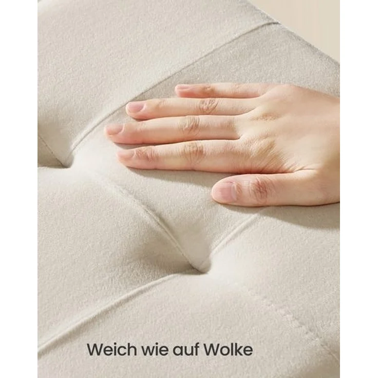 SONGMICS Sitzhocker mit Stauraum, Hocker faltbar, 38 x 38 x 40 cm, Aufbewahrungsbox mit Deckel, Fußhocker 37 L, Samt, bis 300 kg belastbar – Bild 4