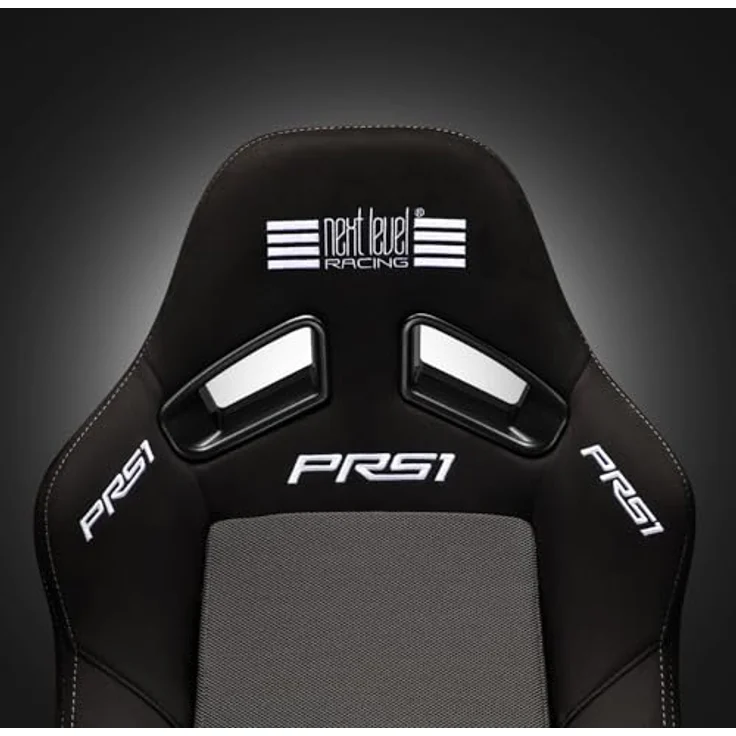Next Level Racing PRS1 Performance Reclining Seat, Sim Racing Sitz für bis zu 150 kg, Schwarz/Grau, atmungsaktiver Mesh-Stoff, verstellbare Lendenstütze – Bild 10