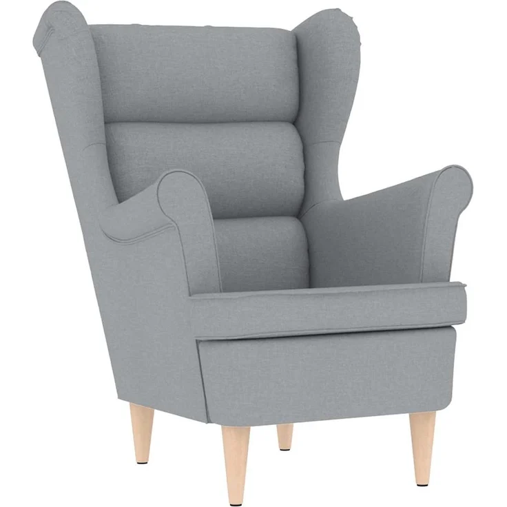 vidaXL Sessel mit Fußhocker Hellgrau Stoff 3307989 – Bild 6