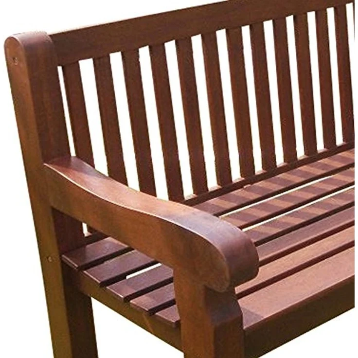 Bank Holzbank Kolonial-Antik-Stil extra stabil dunkel geölt – Bild 4