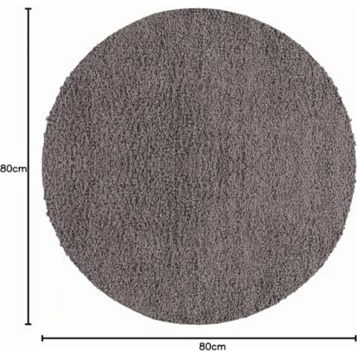 HomebyHome Teppich Rund Hochflor 80 cm Rund - Shaggy Runder Teppich Wohnzimmer Taupe Extra Weich und Flauschig - Waschbarer Langflor Teppiche für Schlafzimmer, Küche, Flur - Carpet, Halı, Kilim – Bild 2