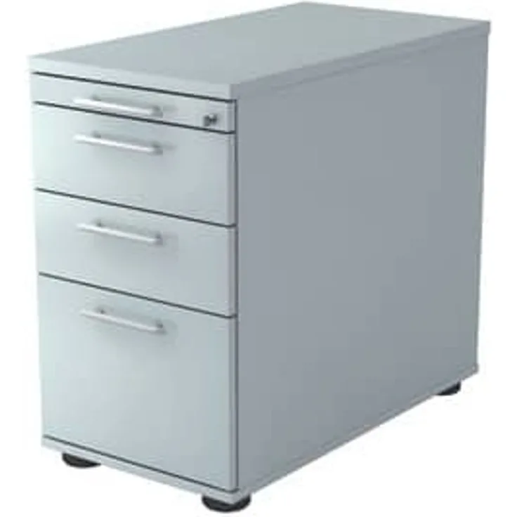 Standcontainer SC40 80cm, 2 Schübe, 1 HR, Schloss, RE Grau