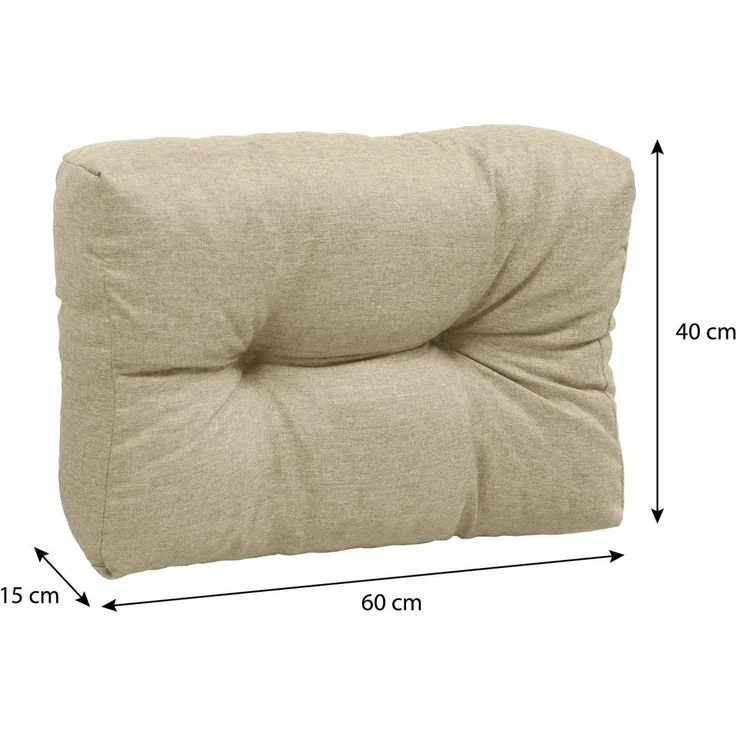 sunnypillow Rückenkissen Palettenkissen gesteppt Seitenkissen 60 x 40 x 15 cm, Cremefarben – Bild 2