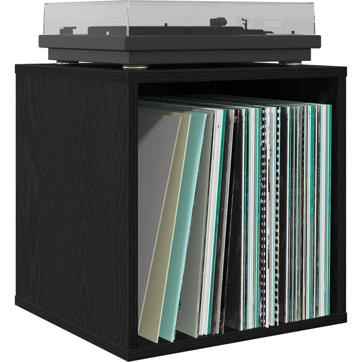 vidaXL Vinyl Album Box 2 stk. Schwarz Eichen-Optik 37 x 36,5 x 38 cm 8012845 – Bild 3